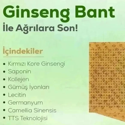 Kırmızı Kore Ginsengi Bandı – TTS Teknolojili Vücut ve Eklem Rahatlama Bandı